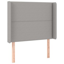 vidaXL Cabecero con orejas de tela gris claro 103x16x118/128 cm