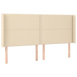 vidaXL Cabecero con orejas de tela color crema 163x16x118/128 cm