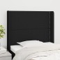 vidaXL Cabecero con orejas de tela negro 93x16x118/128 cm