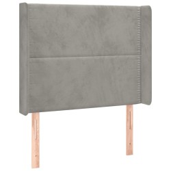 vidaXL Cabecero con orejas de terciopelo gris claro 83x16x118/128 cm