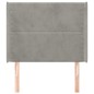vidaXL Cabecero con orejas de terciopelo gris claro 83x16x118/128 cm