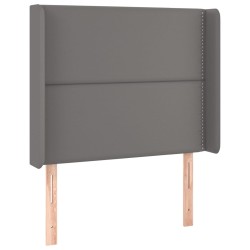 vidaXL Cabecero con orejas cuero sintético gris 83x16x118/128cm