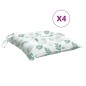 vidaXL Cojines para silla 4 uds tela estampado de hojas 40x40x7 cm vidaXL Cojines para silla 4 uds tela estampado de hojas 40x40x7 cm