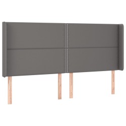 vidaXL Cabecero con orejas cuero sintético gris 163x16x118/128cm