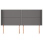 vidaXL Cabecero con orejas cuero sintético gris 163x16x118/128cm vidaXL Cabecero con orejas cuero sintético gris 163x16x118/128cm