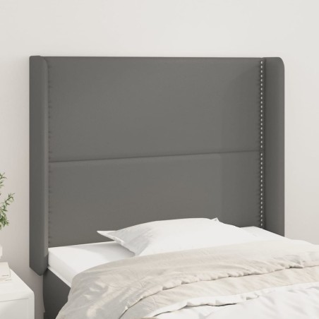 vidaXL Cabecero con orejas cuero sintético gris 103x16x118/128cm