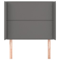 vidaXL Cabecero con orejas cuero sintético gris 103x16x118/128cm