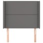 vidaXL Cabecero con orejas cuero sintético gris 103x16x118/128cm vidaXL Cabecero con orejas cuero sintético gris 103x16x118/128cm