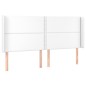 vidaXL Cabecero con orejas de cuero sintético blanco 163x16x118/128 cm