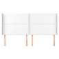 vidaXL Cabecero con orejas de cuero sintético blanco 163x16x118/128 cm