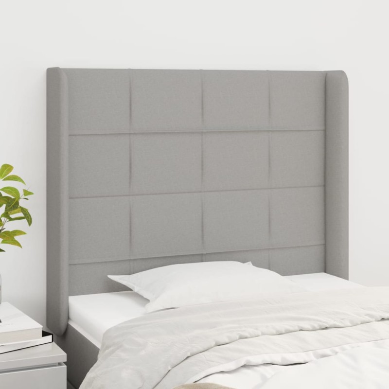 vidaXL Cabecero con orejas de tela gris claro 83x16x118/128 cm vidaXL Cabecero con orejas de tela gris claro 83x16x118/128 cm