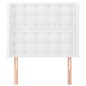 vidaXL Cabecero con orejas de cuero sintético blanco 93x16x118/128 cm
