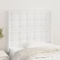vidaXL Cabecero con orejas de cuero sintético blanco 103x16x118/128 cm