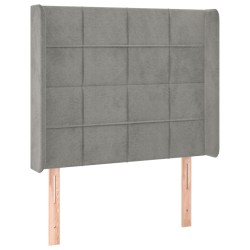 vidaXL Cabecero con orejas de terciopelo gris claro 83x16x118/128 cm