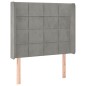 vidaXL Cabecero con orejas de terciopelo gris claro 83x16x118/128 cm vidaXL Cabecero con orejas de terciopelo gris claro 83x16x118/128 cm