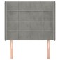 vidaXL Cabecero con orejas de terciopelo gris claro 83x16x118/128 cm vidaXL Cabecero con orejas de terciopelo gris claro 83x16x118/128 cm