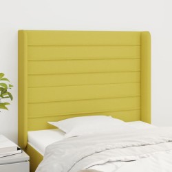 vidaXL Cabecero con orejas de tela verde 83x16x118/128 cm