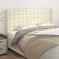 vidaXL Cabecero con orejas cuero sintético crema 183x16x118/128 cm