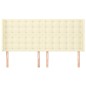 vidaXL Cabecero con orejas cuero sintético crema 183x16x118/128 cm