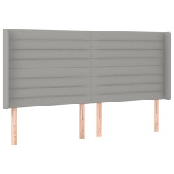 vidaXL Cabecero con orejas de tela gris claro 183x16x118/128 cm