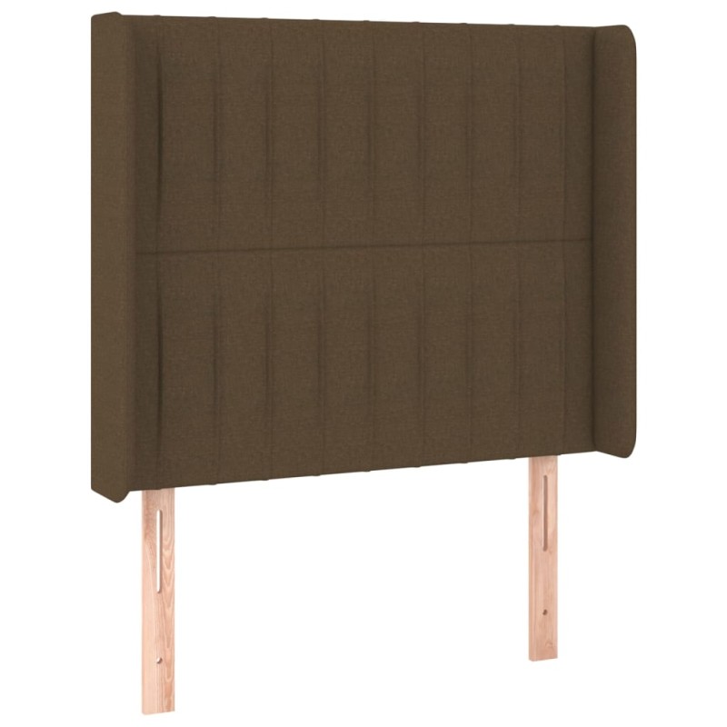 vidaXL Cabecero con orejas de tela marrón oscuro 83x16x118/128 cm vidaXL Cabecero con orejas de tela marrón oscuro 83x16x118/128 cm
