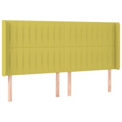 vidaXL Cabecero con orejas de tela verde 203x16x118/128 cm