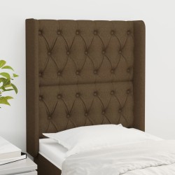 vidaXL Cabecero con orejas de tela marrón oscuro 83x16x118/128 cm