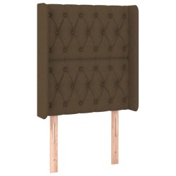 vidaXL Cabecero con orejas de tela marrón oscuro 83x16x118/128 cm