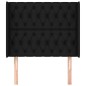 vidaXL Cabecero con orejas de tela negro 93x16x118/128 cm vidaXL Cabecero con orejas de tela negro 93x16x118/128 cm
