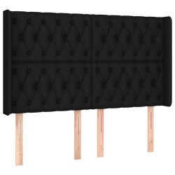vidaXL Cabecero con orejas de tela negro 147x16x118/128 cm 