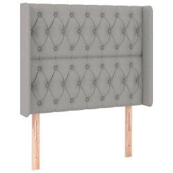 vidaXL Cabecero con orejas de tela gris claro 93x16x118/128 cm