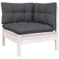 vidaXL Muebles de jardín 7 pzas con cojines blanco madera de pino vidaXL Muebles de jardín 7 pzas con cojines blanco madera de pino