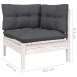 vidaXL Muebles de jardín 7 pzas con cojines blanco madera de pino vidaXL Muebles de jardín 7 pzas con cojines blanco madera de pino