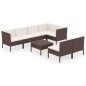 vidaXL Set muebles de jardín 8 pzas y cojines ratán sintético marrón vidaXL Set muebles de jardín 8 pzas y cojines ratán sintético marrón