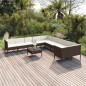 vidaXL Set muebles de jardín 11 pzas y cojines ratán sintético marrón vidaXL Set muebles de jardín 11 pzas y cojines ratán sintético marrón