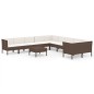 vidaXL Set muebles de jardín 11 pzas y cojines ratán sintético marrón vidaXL Set muebles de jardín 11 pzas y cojines ratán sintético marrón