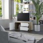 vidaXL Mueble para TV madera contrachapada blanco y roble 80x34x36 cm vidaXL Mueble para TV madera contrachapada blanco y roble 80x34x36 cm