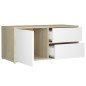vidaXL Mueble para TV madera contrachapada blanco y roble 80x34x36 cm vidaXL Mueble para TV madera contrachapada blanco y roble 80x34x36 cm