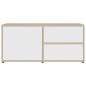 vidaXL Mueble para TV madera contrachapada blanco y roble 80x34x36 cm vidaXL Mueble para TV madera contrachapada blanco y roble 80x34x36 cm