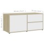 vidaXL Mueble para TV madera contrachapada blanco y roble 80x34x36 cm vidaXL Mueble para TV madera contrachapada blanco y roble 80x34x36 cm