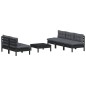 vidaXL Muebles de jardín 6 pzas con cojines antracita madera de pino vidaXL Muebles de jardín 6 pzas con cojines antracita madera de pino