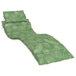 vidaXL Cojín de tumbona tela Oxford estampado de hojas