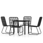 vidaXL Juego de comedor de jardín 5 piezas negro