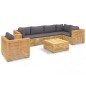 vidaXL Juego muebles de jardín 7 piezas y cojines madera maciza teca vidaXL Juego muebles de jardín 7 piezas y cojines madera maciza teca
