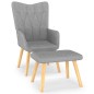vidaXL Sillón relax con taburete tela gris claro vidaXL Sillón relax con taburete tela gris claro
