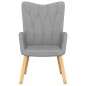vidaXL Sillón relax con taburete tela gris claro vidaXL Sillón relax con taburete tela gris claro