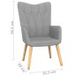 vidaXL Sillón relax con taburete tela gris claro vidaXL Sillón relax con taburete tela gris claro