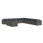 vidaXL Set de muebles de jardín 11 pzas y cojines ratán sintético gris vidaXL Set de muebles de jardín 11 pzas y cojines ratán sintético gris