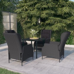 vidaXL Juego de comedor de jardín 5 piezas gris oscuro