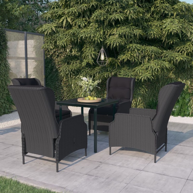 vidaXL Juego de comedor de jardín 5 piezas gris oscuro vidaXL Juego de comedor de jardín 5 piezas gris oscuro